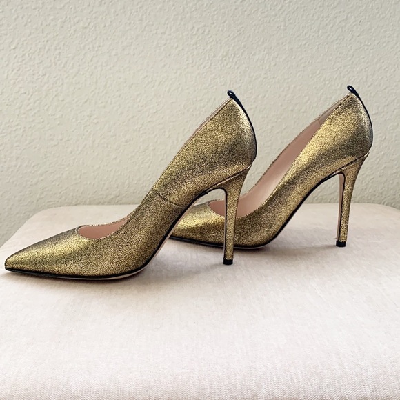 SJP by Sarah Jessica Parker Gold Metallic Pointed Heels 35 - Picture 2 of 7